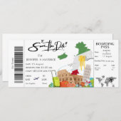 Rome Boarding Pass Save the Date ticket Kaart (Voorkant / Achterkant)