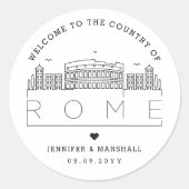 Rome bruiloft | Welkom Favor Ronde Sticker (Voorkant)