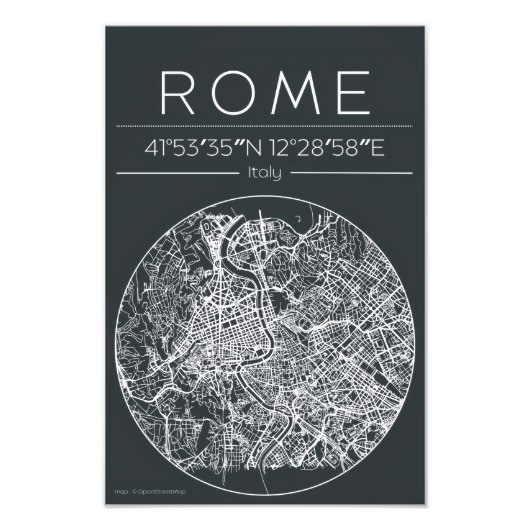 Rome Circular City Map Poster Minimal Urban Poster (Voorkant)