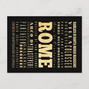 Rome City Typografie Art Briefkaart