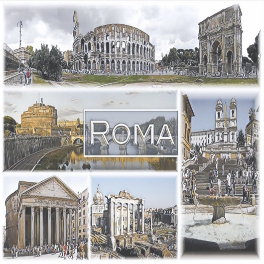 Rome ^ Colosseum - Arch of Constantine - Pantheon Sticker (Voorkant)