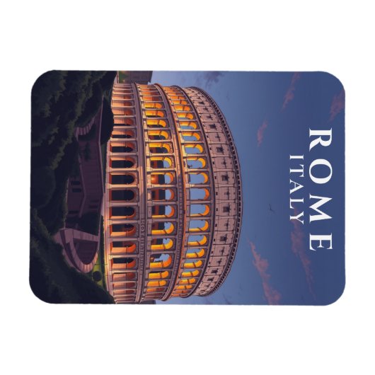 Rome Colosseum Art Souvenir Italiaans Magneet (Horizontaal)