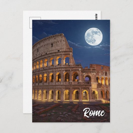 Rome Colosseum bij nacht Briefkaart (Voorkant / Achterkant)
