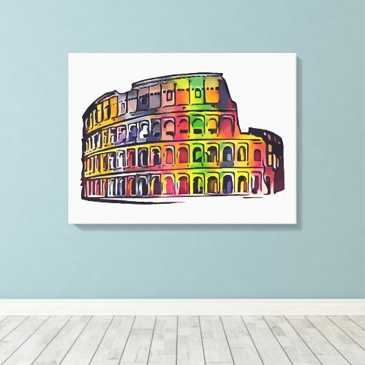 Rome Colosseum Canvas Afdruk (Insitu (Houten vloer))