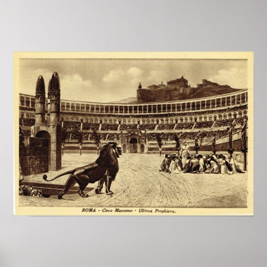 Rome Colosseum, christenen en leeuwen Poster (Voorkant)