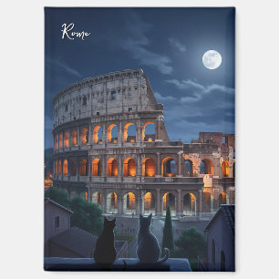 Rome Colosseum katten bij nacht Magneet