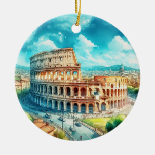 Rome Colosseum Kerstversiering Keramisch Ornament