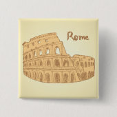 Rome Colosseum Schets Vierkante Button 5,1 Cm (Voorkant)