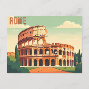 Rome Colosseum Vintage Reis Kunst Briefkaart