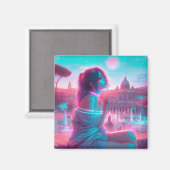 Rome | Ethereal Dreamy Urban Vaporwave Retrowave Magneet (Voorkant / Achterkant)