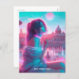 Rome | ETHERISCHE Retrowave VaporWave Aangepaste t Feestdagenkaart