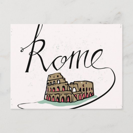 Rome Hand Lettered Design Briefkaart (Voorkant)