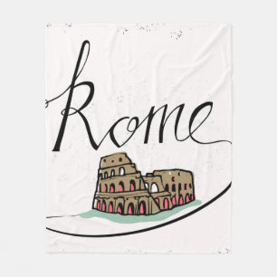 Rome Hand Lettered Design Fleece Deken