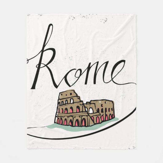 Rome Hand Lettered Design Fleece Deken (Voorkant)