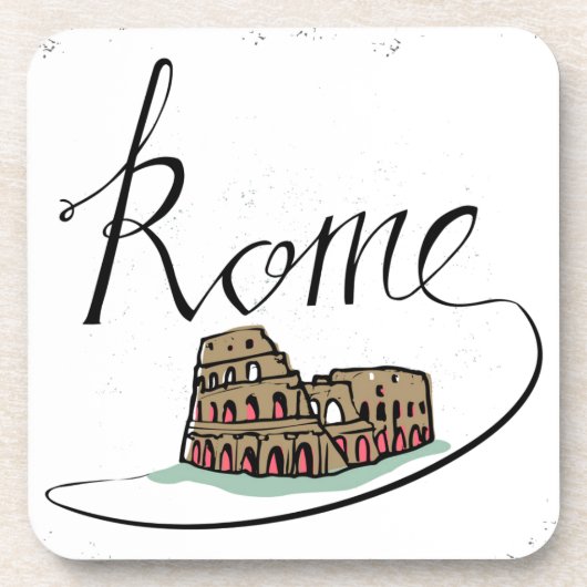 Rome Hand Lettered Design Onderzetter (Voorkant)