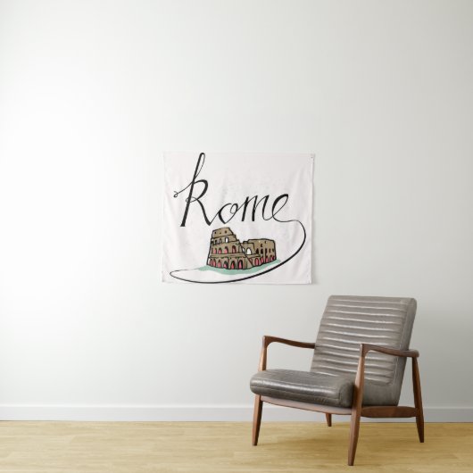 Rome Hand Lettered Design Wandkleed (In Situ (horizontaal))