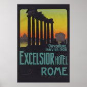 Rome  Italiaans reisposter Excelcior Hotel Poster (Voorkant)