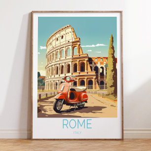Rome Italie Affiche de voyage, Rome Italie Poster,