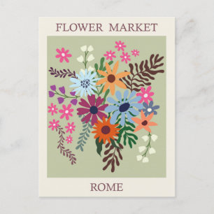  Rome Italië Bloemenmarkt Reizen Briefkaart