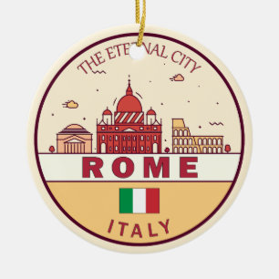 Rome Italië City Skyline Emblem Keramisch Ornament