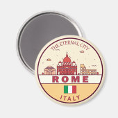 Rome Italië City Skyline Emblem Magneet (Voorkant / Achterkant)