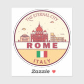 Rome Italië City Skyline Emblem Sticker (Vel)