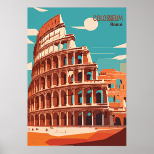 Rome Italie Colisée Voyage Art Poster vintage