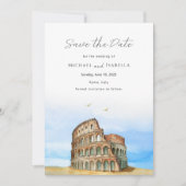 Rome Italië Colosseum Destination Wedding Save The Date (Voorkant)