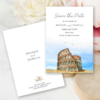 Rome Italië Colosseum Destination Wedding Save The Date