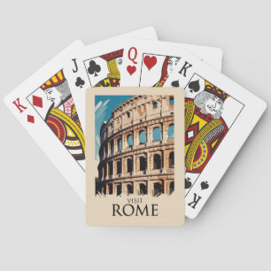 Rome Italië Colosseum Illustratie Reiskunst Pokerkaarten