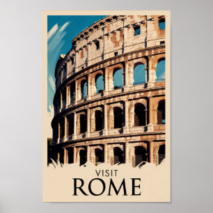 Rome Italië Colosseum Illustratie Reiskunst Poster