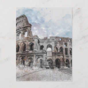 Rome Italië Colosseum Reizen Kunst Vintage Briefkaart