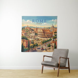 Rome Italië Colosseum Reizen Kunst Vintage Wandkleed