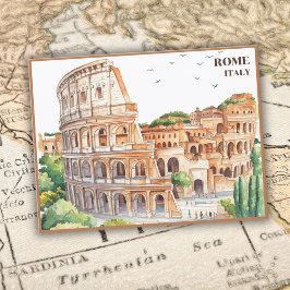 Rome Italië Colosseum Travel Art Cartoon Briefkaart