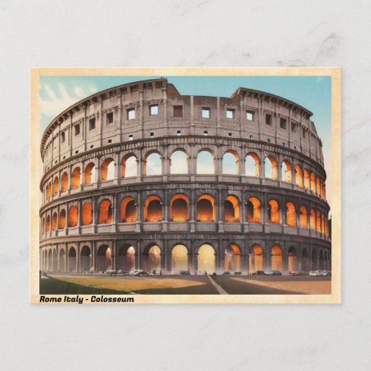 Rome Italië Colosseum Vintage Briefkaart (Voorkant)