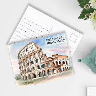 Rome, Italië Colosseum  Waterverf Reizen Briefkaart