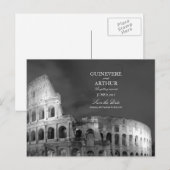 Rome Italië Colosseum Wedding Save the Date Aankondigingskaart (Voorkant / Achterkant)