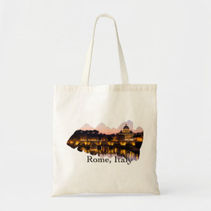 Rome, Italië: De Romantische Stad bij nacht Tote Bag