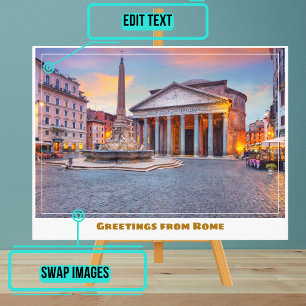 Rome Italië Met het Pantheon Briefkaart