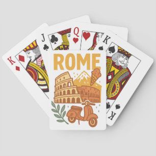 Rome Italië Minimalistisch met de Hand Getekend Co Pokerkaarten