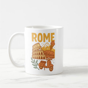 Rome Italië Minimalistisch met de Hand Getekende C Koffiemok