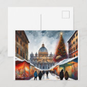 Rome, Italie - Noël - Carte postale hivernale (Devant / Derrière)