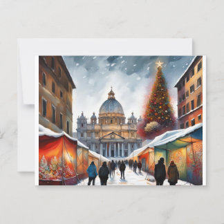Rome, Italie - Noël - Carte postale hivernale