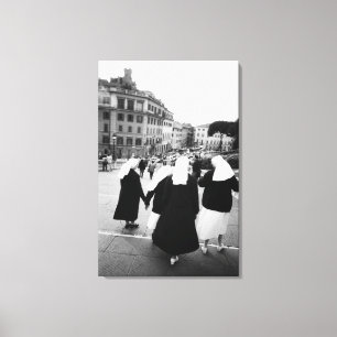 Rome Italië, Nonnen Patrouille! (NR) Canvas Afdruk