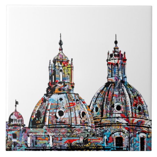 Rome, Italië op graffiti Tegeltje (Voorkant)