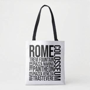 Rome, Italië oriëntatiepunten Typografie - Europe Draagtas