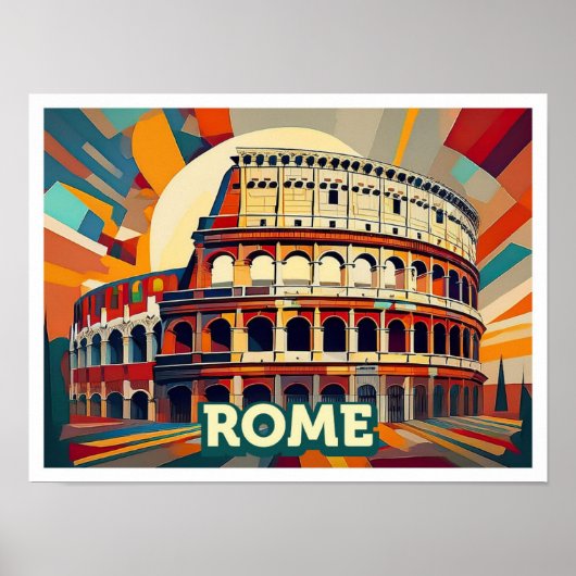 Rome Italië Reis artistiek kleurrijk Poster (Voorkant)