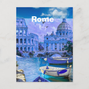 Rome Italië Reisansichtkaart, Rome Reisansichtkaar Feestdagenkaart