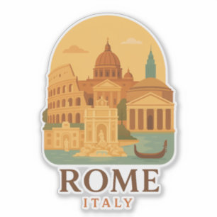 Rome Italië Reizen Colosseum & Pantheon Oudheid Sticker