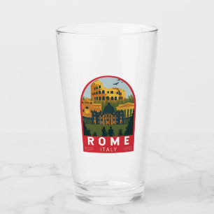 Rome Italië Reizen Retro Embleem Glas